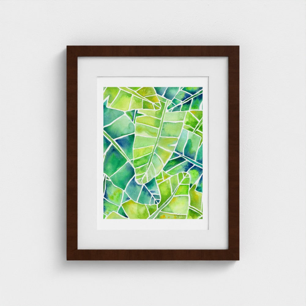Banana Palms (Vertical) - Botanical Tropical Watercolor Print