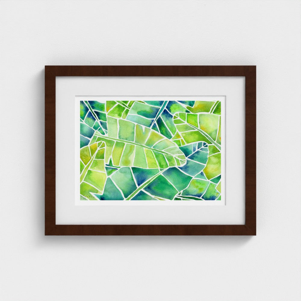 Banana Palms (Horizontal) - Botanical Tropical Watercolor Print
