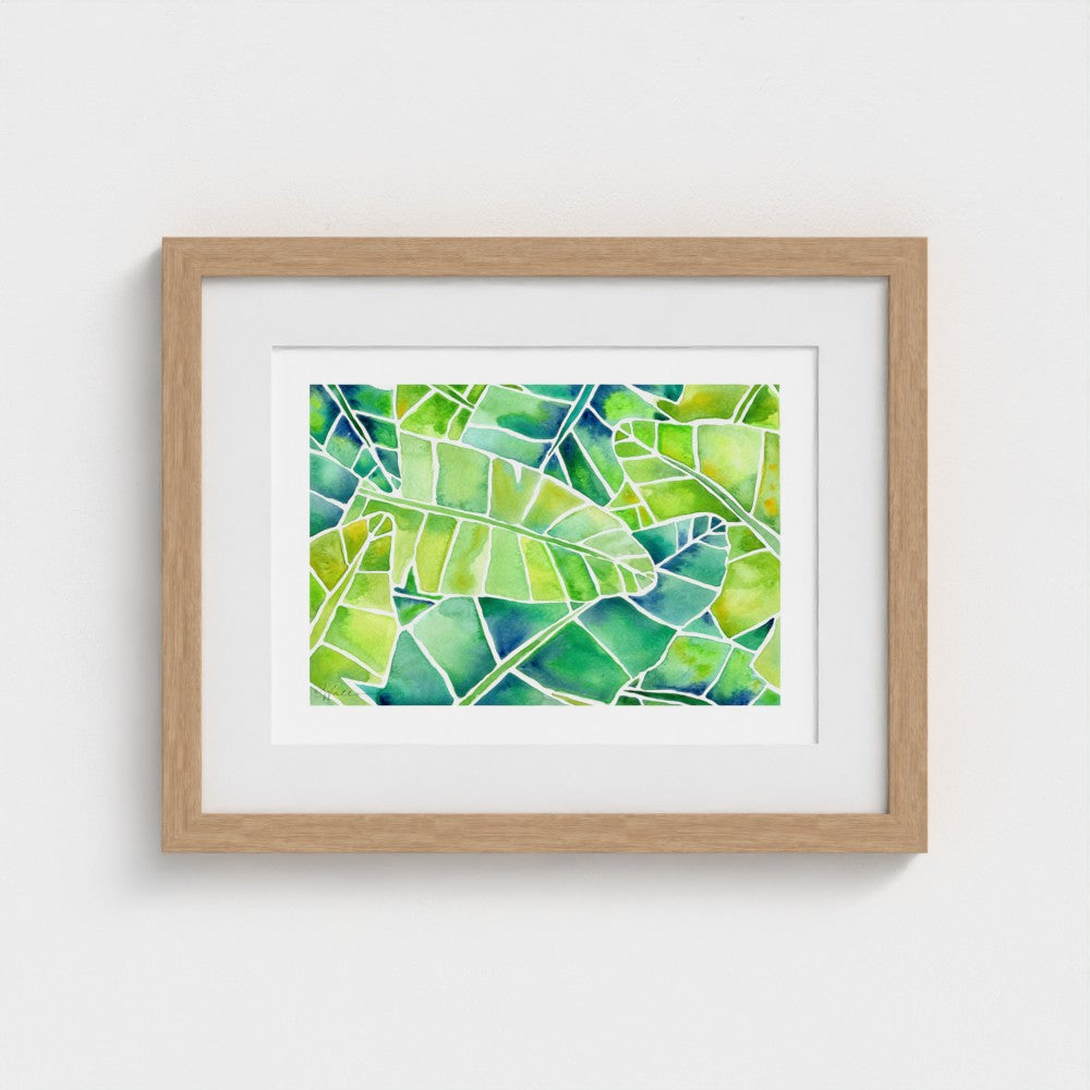 Banana Palms (Horizontal) - Botanical Tropical Watercolor Print