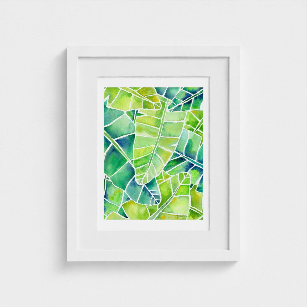 Banana Palms (Vertical) - Botanical Tropical Watercolor Print