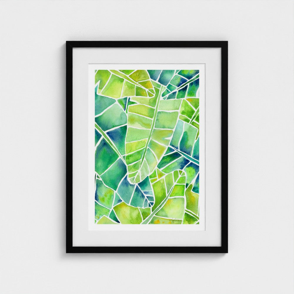Banana Palms (Vertical) - Botanical Tropical Watercolor Print