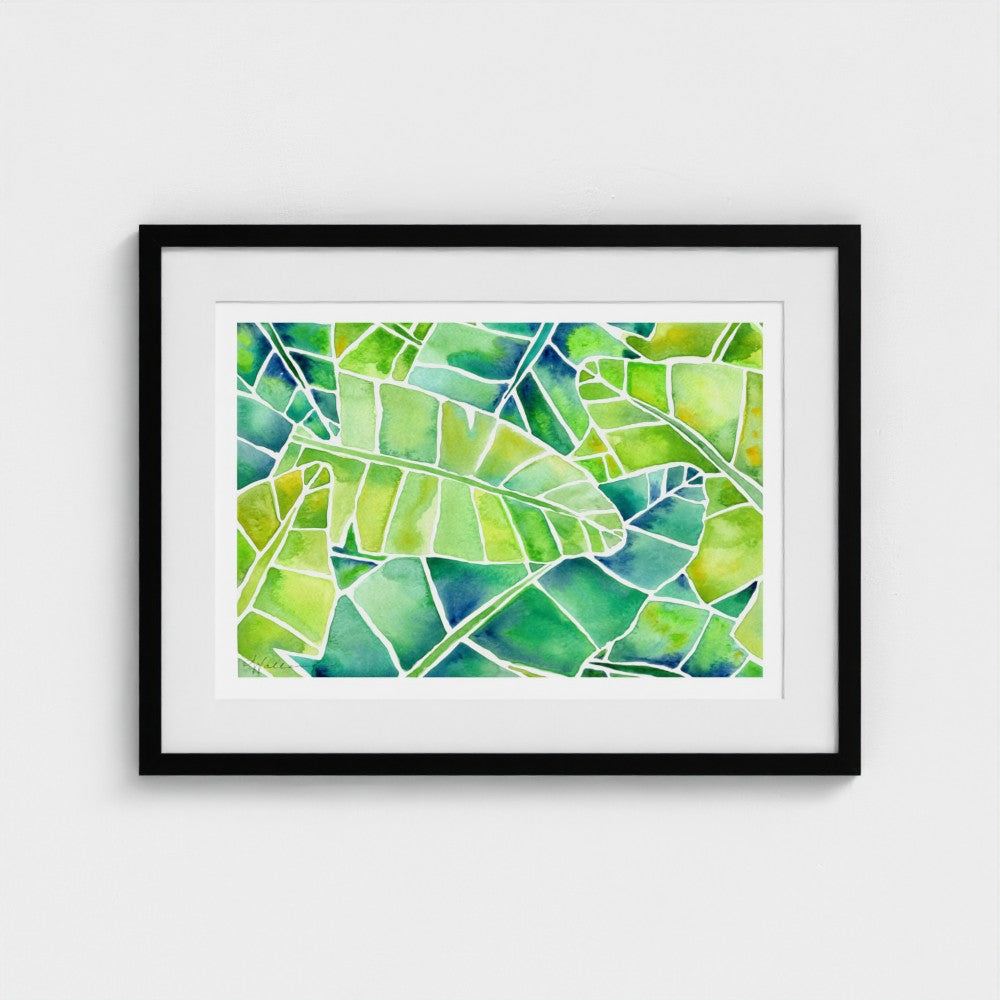 Banana Palms (Horizontal) - Botanical Tropical Watercolor Print