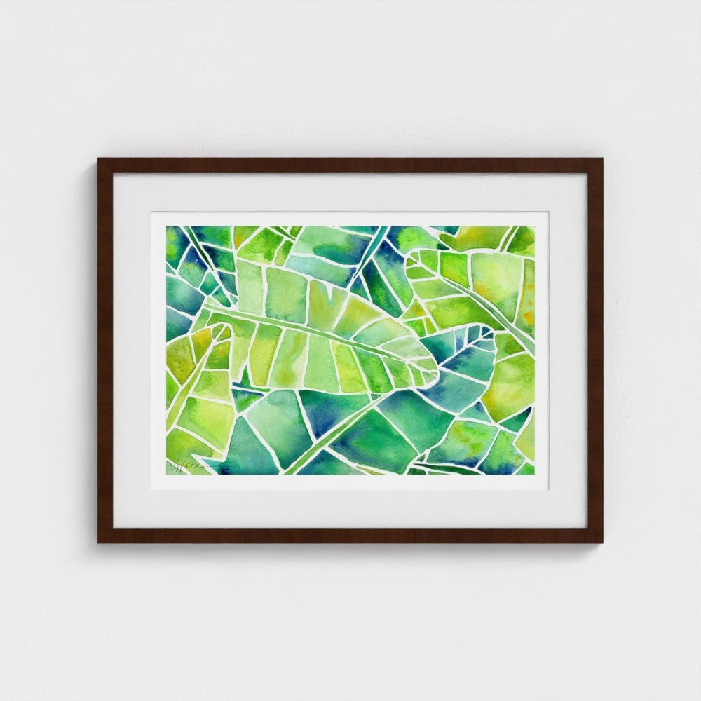 Banana Palms (Horizontal) - Botanical Tropical Watercolor Print