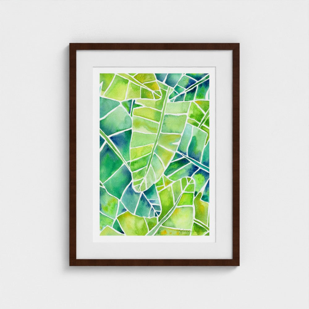 Banana Palms (Vertical) - Botanical Tropical Watercolor Print