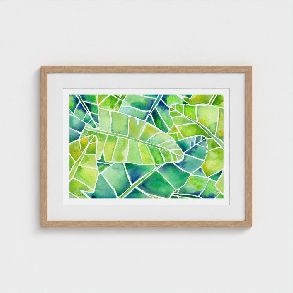 Banana Palms (Horizontal) - Botanical Tropical Watercolor Print