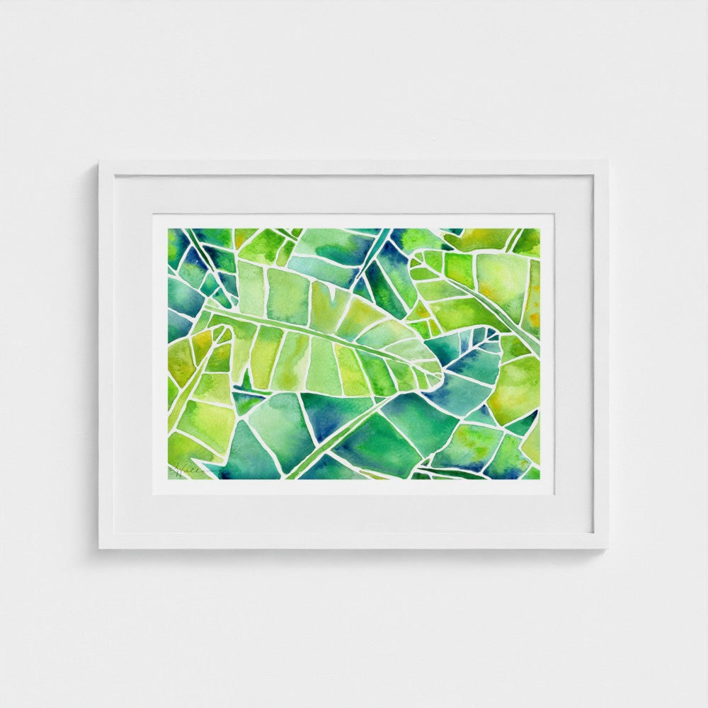 Banana Palms (Horizontal) - Botanical Tropical Watercolor Print