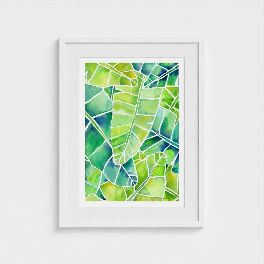 Banana Palms (Vertical) - Botanical Tropical Watercolor Print