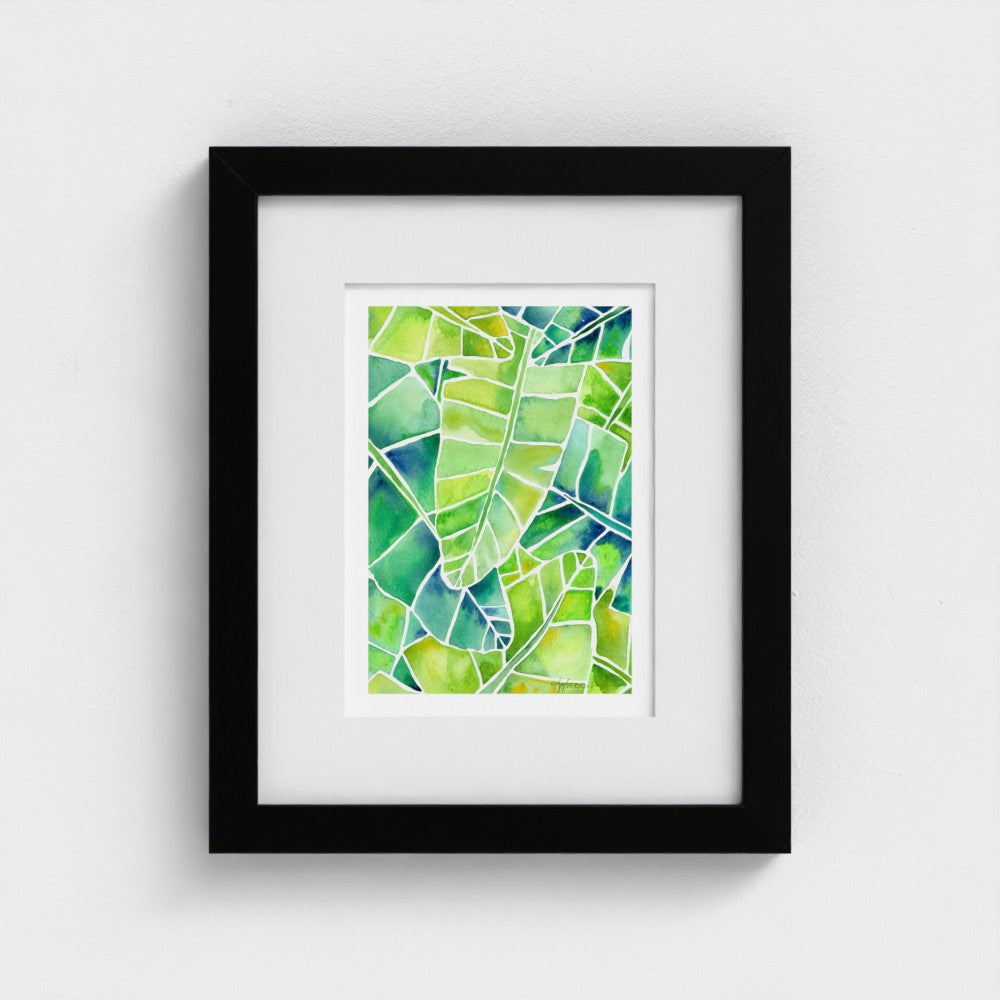 Banana Palms (Vertical) - Botanical Tropical Watercolor Print