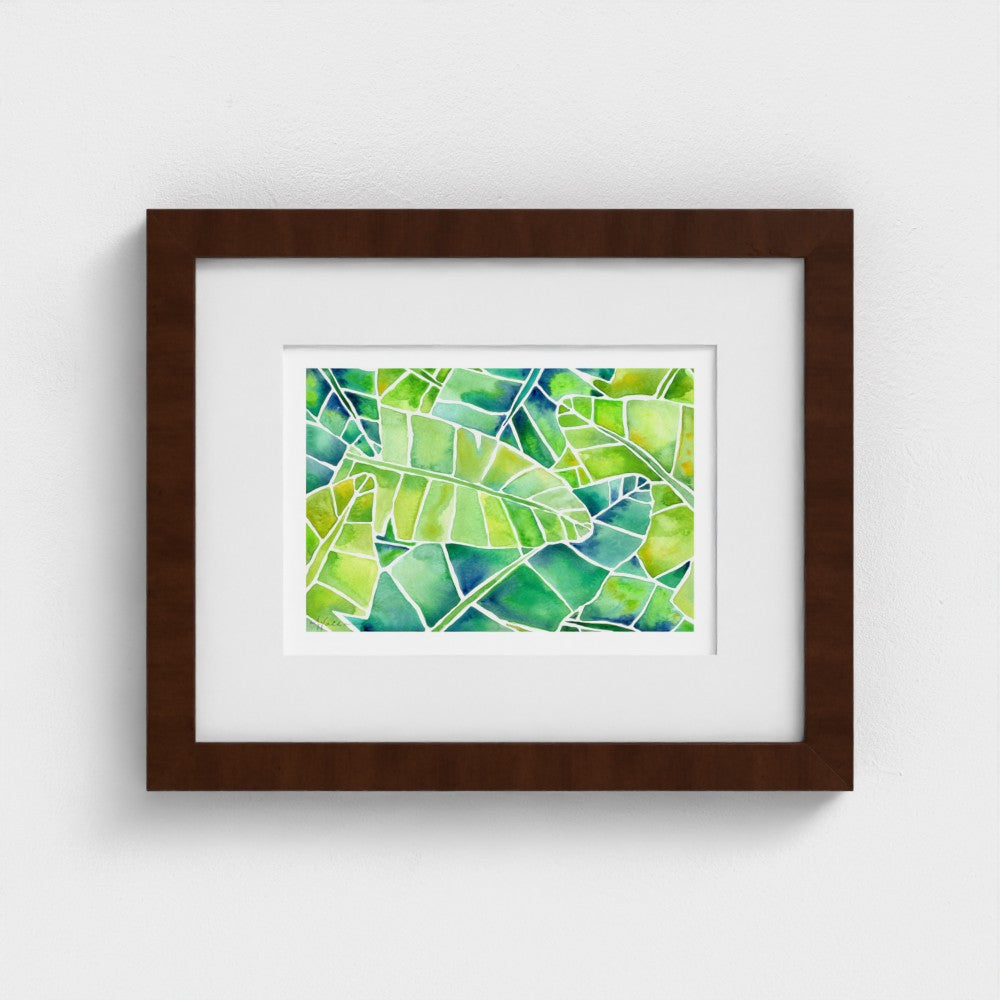 Banana Palms (Horizontal) - Botanical Tropical Watercolor Print