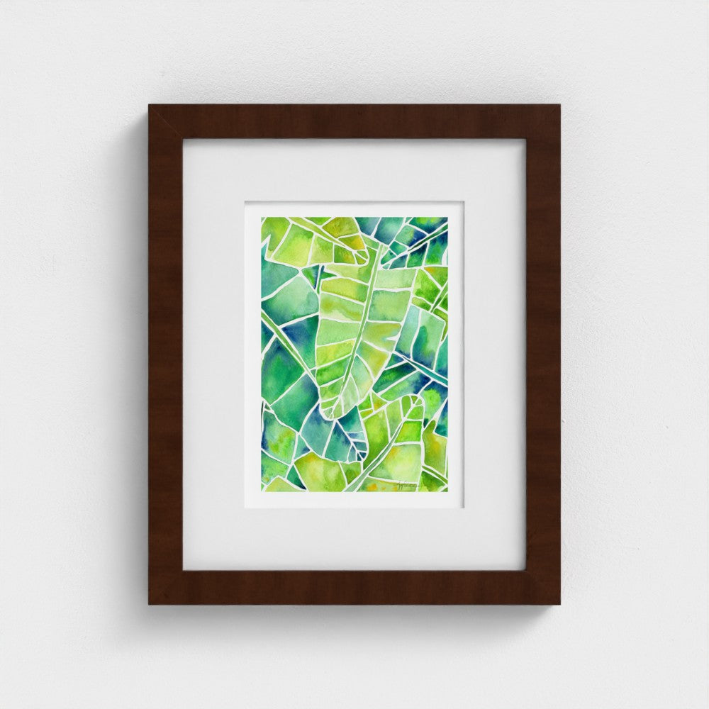 Banana Palms (Vertical) - Botanical Tropical Watercolor Print