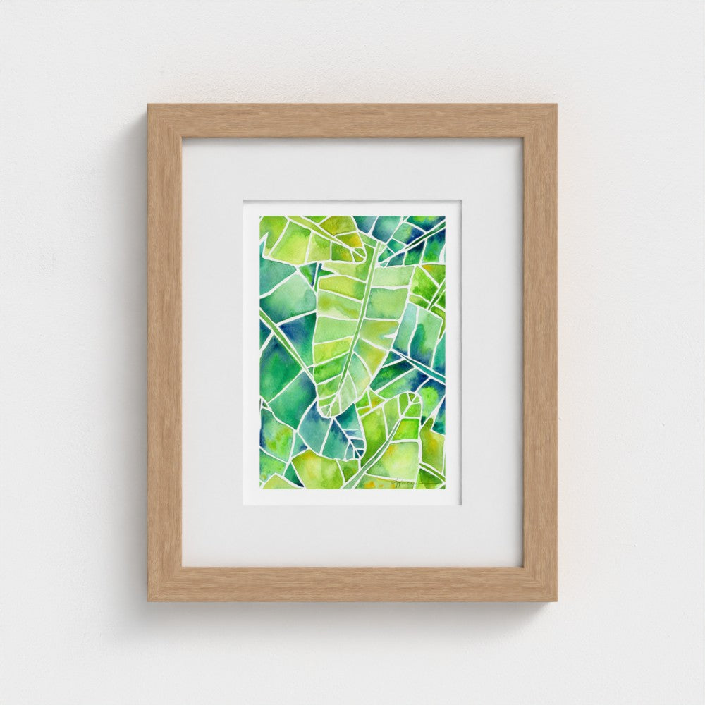 Banana Palms (Vertical) - Botanical Tropical Watercolor Print