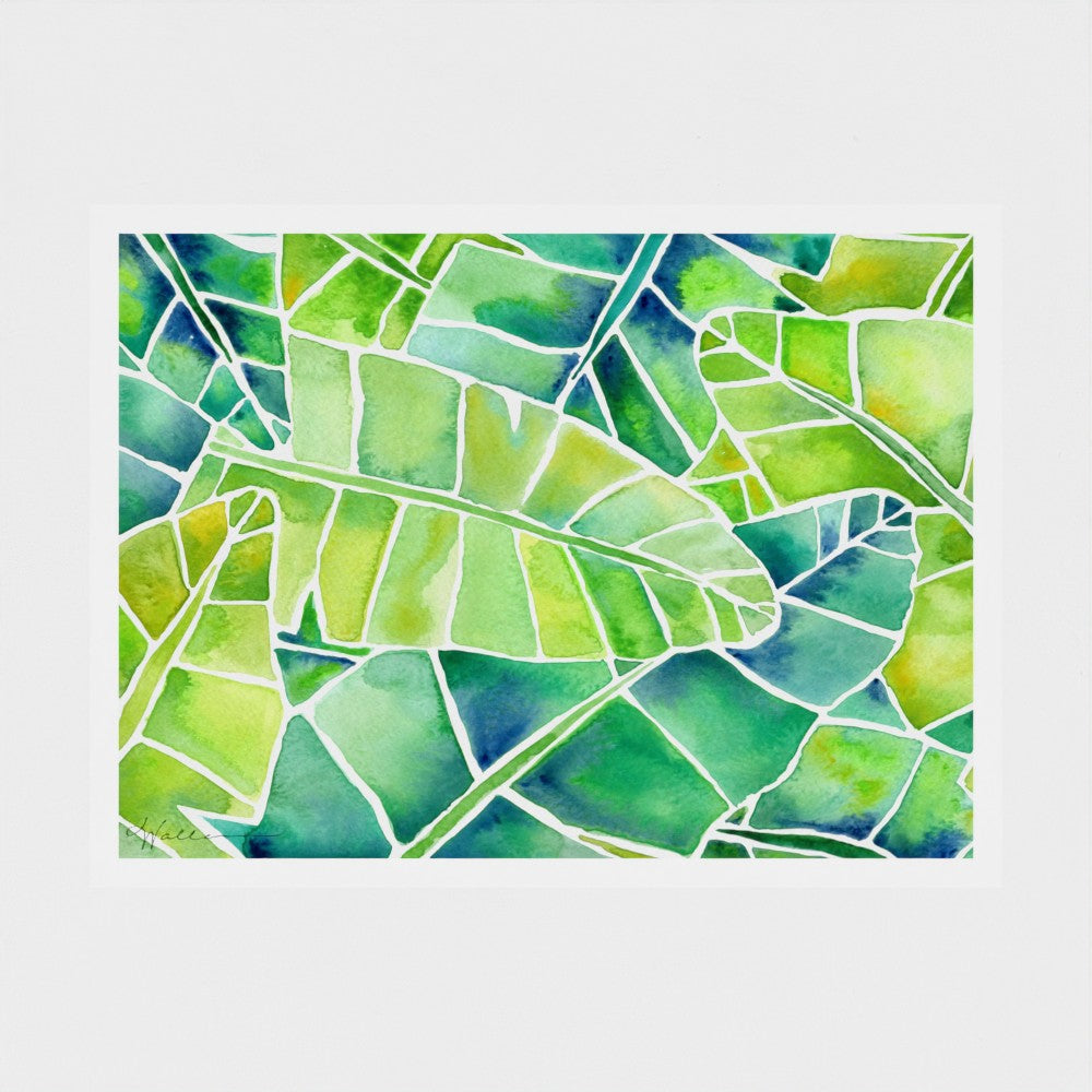 Banana Palms (Horizontal) - Botanical Tropical Watercolor Print