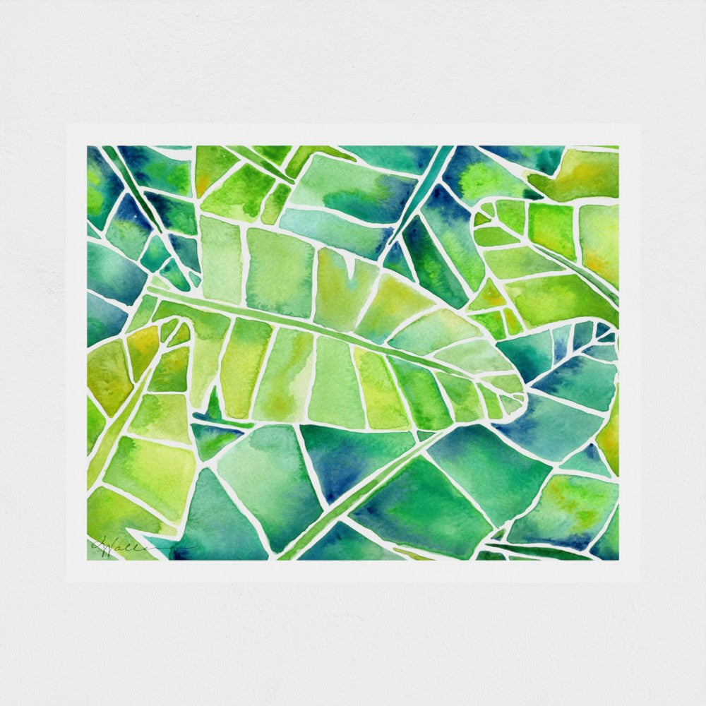 Banana Palms (Horizontal) - Botanical Tropical Watercolor Print