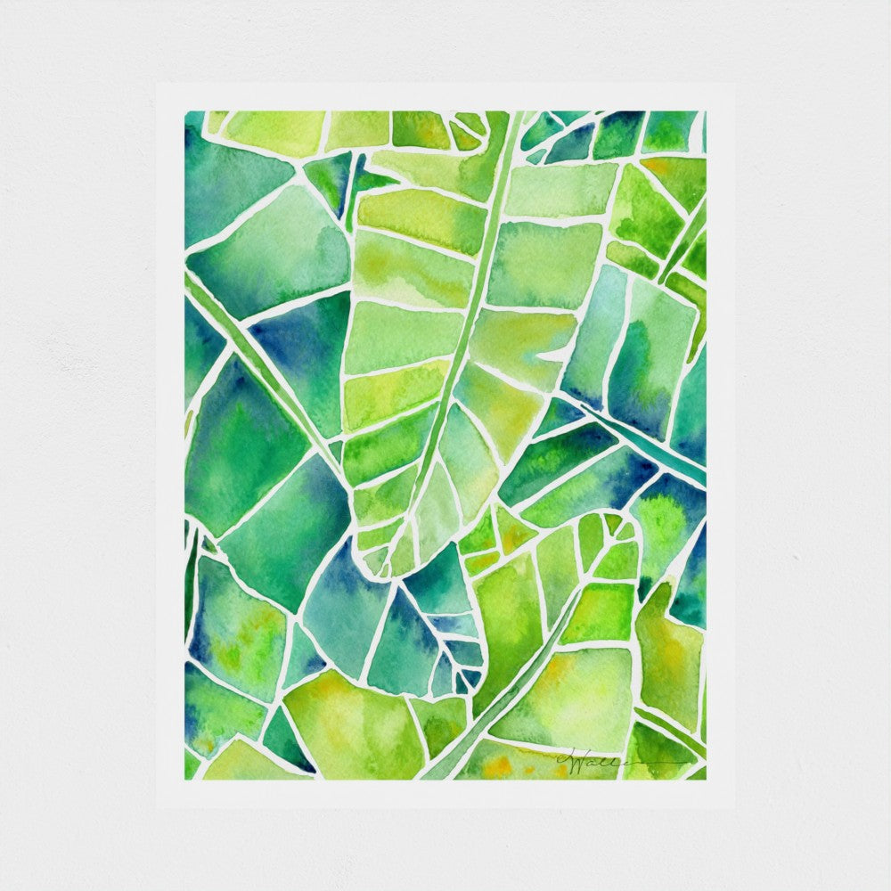 Banana Palms (Vertical) - Botanical Tropical Watercolor Print